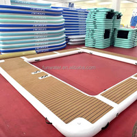 Plateforme flottante gonflable la plus populaire pour l'île aquatique, station d'accueil pour matelas pneumatiques et jeux aquatiques gonflables