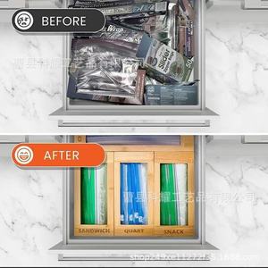 Bamboo <b>Storage</b> <b>Boxes</b> Food Preservation Bags Dispensers Kitchen <b>Drawer</b> Organizer Sandwich Quart Snack Size - Product Image 1
