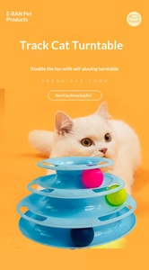 Juguete Interactivo y de Movimiento para Gatos, Plataforma Giratoria de Tres Niveles, Diversión y Autoentretenimiento para Gatos, <span class=keywords><strong>Parque</strong></span> de Atracciones para Gatos - Product Image 4