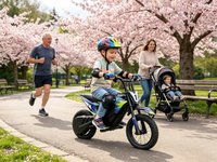 Mini moto tout-terrain électrique Mimbob DK5 pour enfants, batterie lithium 12V 150W, vitesse 15 km/h, capacité de charge 40 kg, capacité de montée 8 degrés