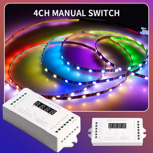 VonewStar T13 Interruptor de Panel Táctil de Vidrio Montado en la Pared con 4 Zonas RGB RGBW, Controlador Maestro <span class=keywords><strong>DMX</strong></span> 512, Control Remoto RF Inalámbrico de 2.4G - Product Image 4
