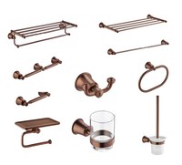 Porte-papier toilette en laiton au design traditionnel avec étagère, finition bronze huilé, ensemble d'accessoires de salle de bain