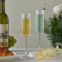 Flûtes à champagne en plastique côtelé léger de 6 oz, sans BPA, incassables, pour le camping, les fêtes au bord de la piscine et les activités de plein air
