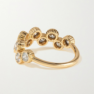 Gemella 925 anelli in argento sterling oro vermeil eternità matrimonio Clique anello di diamanti per le donne - Product Image 2