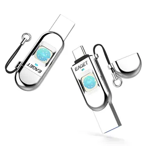 EAGET-unidad Flash Usb FU68, con logotipo personalizado, OTG, huella dactilar, 32gb, usb 3,0, lápiz de memoria de 128GB