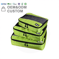 Ensemble de 3 cubes de rangement en nylon unisexe, légers, sacs de voyage avec fenêtre en maille, organiseurs de bagages pour vêtements