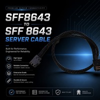 Cable de Expansión para Servidor HDD, Mini SAS HD SFF-8643 a SFF-8643, 48Gbps, Alta Velocidad, Doble Blindaje, Anti-Interferencia