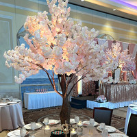Petit arbre artificiel HK pour table de mariage, avec fleurs de cerisier blanches tombantes, pour décoration intérieure de mariage