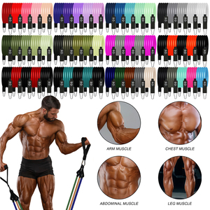 Set di 11 Corde Elastiche in Latex per Esercizi con Accessori per Palestra e Fitness Domestico, Allenamento Completo del Corpo Personalizzabile - Product Image 4