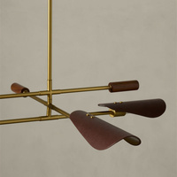 Suspension nordique en cuir naturel, design moderne, lampe de plafond en laiton, pour salon, hôtel, maison, villa, décoration, lustre