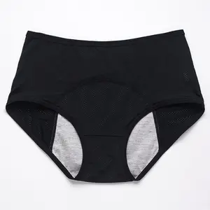 OEM 4 Layers Black Incontinence Waterproof Menstrual Women's Leak Proof Underwear Brief Period Ladies Panties