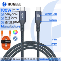 Câble USB-C 100W en gros d'usine, charge rapide PD, logo personnalisé, câble de données USB 2.0 480 Mbps pour téléphone, ordinateur portable, tablette, câble de chargeur