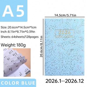 สมุดวางแผน A5 ปี 2026 ปกเลเซอร์สีสันสดใส ลายดาว ปฏิทินวางแผนรายวัน เย็บด้าย ปิดผนึกด้วยกาว - Product Image 5