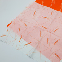 Papier d'emballage en tissu recyclable imperméable à l'eau avec logo imprimé personnalisé, revêtement PE, pour boîtes à chaussures, vêtements, chaussettes, emballage cadeau