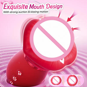 Masturbateur Féminin Rouge Lèvres Grandes Bouche Langue Vibrante Lèche-Sucer-Mord, Vibromasseur Multi-Vitesses USB 10 Modes pour Poitrine - Product Image 4
