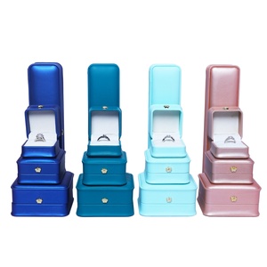 High End Jewlery <b>Box</b> Custom logo Leather <b>Ring</b> <b>Box</b> Wedding Earring Bracelet Necklace Pu Leather Jewelry <b>Box</b> Packaging Luxury - Product Image 3