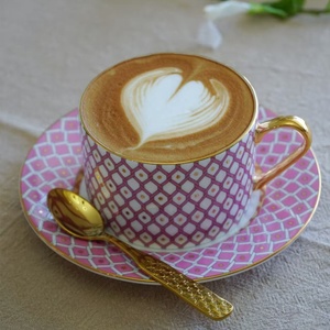 Tasse à café/latte/moka/thé de l'après-midi en porcelaine fine russe, série STAR, luxe léger, poignée dorée rétro, écologique, 250 ml, cadeau - Product Image 2