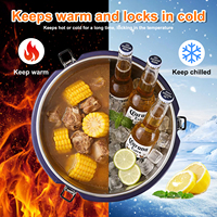 Seau alimentaire isotherme à double paroi durable en acier inoxydable – Conteneur thermique pour la restauration, les restaurants, les pique-niques et le camping