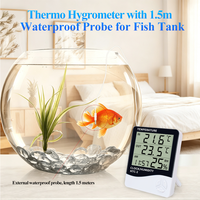 Termómetro Higrómetro Digital HTC-2 con Pantalla LCD Grande, Funciona con Batería, Medición de Temperatura Dual para Interiores y Exteriores