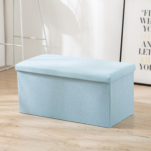 <b>Storage</b> <b>Stool</b> Fabric 40x40x60cm Beige Home Ottoman Seat <b>Storage</b> Box - Product Image 3