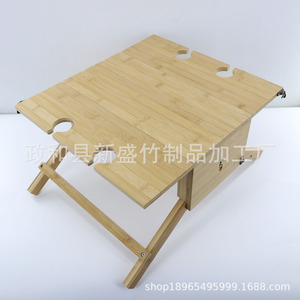Cross-border bamboo <b>portable</b> <b>picnic</b> wine <b>table</b>, convertible storage wooden basket, outdoor bamboo and wood folding wine rack, - Product Image 4