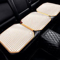 Housse de siège quatre saisons en coton respirant avec perles en bois de style chinois et résine de jade pour Audi A3 2003-2020, massage relaxant des fesses