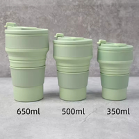 Gobelet de voyage pliable en paille de blé résistant aux hautes températures, 350 ml, avec colle en silicone, mug de sport