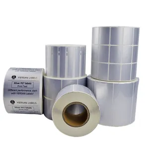 Beberapa Spesifikasi Blank Adhesive Matte Silver PET Sticker Roll Thermal Transfer Polyester Glossy untuk Printer Label