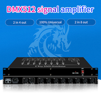 SHTX Stage Light Universel 8CH DMX512 Répartiteur de Signal Distributeur d'amplificateur à 4 voies Sortie à 3 broches pour LED/Faisceau/Phares mobiles