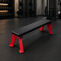 Banc plat commercial pour salle de sport, équipement de fitness pour clubs et studios, avec cadre en acier stable pour l'entraînement, base robuste