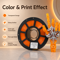 Filamento PETG Transparente Naranja Básico de 1.75mm para Impresora 3D, Material de Impresión PETG Estándar para Impresoras 3D FDM, Venta al Por Mayor