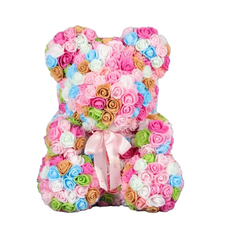 الساخن عالية الجودة الزهور الاصطناعية ارتفع تيدي الدب صنع في الصين أفضل هدية في عيد الحب صديقة