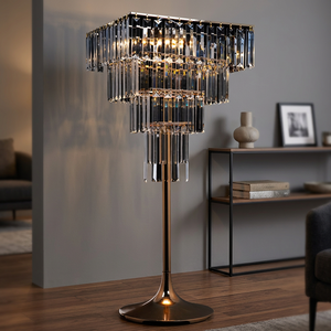 Popular High Quality Luxury Metal Acrylic Gold Silver Wedding Centerpiece Flower Stand Tabletop Lighting USB Charging Built-in - Product Image 3