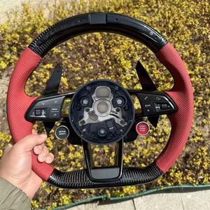 Volant sport en cuir et fibre de carbone pour <span class=keywords><strong>Audi</strong></span> TT R8 S3 S4 S5 S6 S7 RS3 RS4 RS5 RS6 A6 C7 <span class=keywords><strong>RS</strong></span> Q5 Q6 A4 A5 Q7 TTRS - Product Image 4