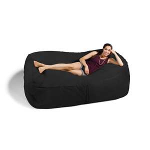 DB Jaxx 7 Foot Modern Design Black <b>Bean</b> <b>Bag</b> <b>Chair</b> Giant Sofa for Living Room Foam Filled Furniture Set - Product Image 4