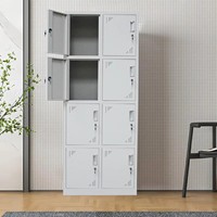 Armoire casier métallique étanche à 8 portes, design moderne, personnalisable en gros, pour le rangement des étudiants dans les dortoirs scolaires ou d'hôtel