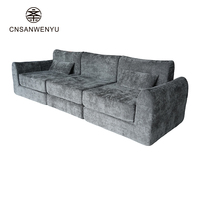 Ensemble de canapés modulaires modernes avec housse amovible, canapé sectionnel convertible en tissu pour hôtel, villa, usage commercial