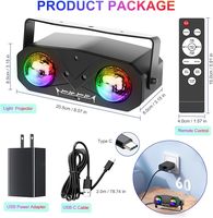 Projecteur laser de scène à double boule magique LED RGBW, 20 motifs, DMX512, télécommande, lumière de fête, ciel étoilé, ondulations aquatiques, lumière nocturne