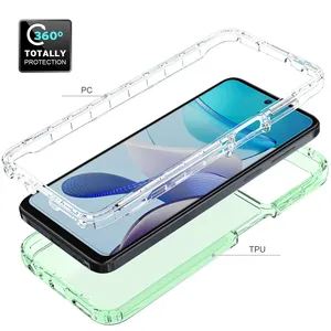 Candy Color Front Back Protective Phone Case For Motorola G 5G 2023 Moto G Power 2023 Clear TPU Case