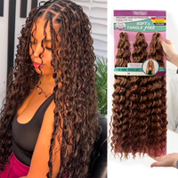 Cheveux synthétiques 100% Kanekalon pour tresses, vente en gros, 22 pouces, Freetress Deep Wave, cheveux bouclés pour tresses au crochet, extensions de cheveux au crochet