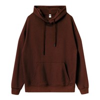 Sweat à capuche haut de gamme 360g pour homme, couleur unie, coupe ample, manches longues, style simple, beige élégant