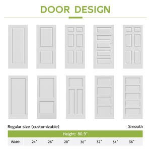 Porta Interna Modellata 30x80" Standard Americano con Consegna Rapida, Porta in MDF a Nucleo Cavo per Casa, Servizio da Magazzino USA - Product Image 3