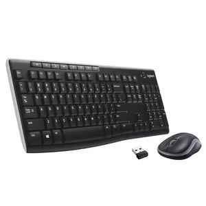 Logitech <span class=keywords><strong>MK270</strong></span> Teclado inalámbrico Traje de ratón Teclado de oficina inalámbrico para computadora portátil Tamaño completo con receptor 2,4G 100% Original - Product Image 1