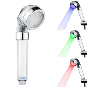 3 couleurs Aucune pile nécessaire Filtre d'éclairage LED couleur Pomme de douche Salle de bain Douche LED RVB