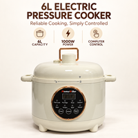 Cuisinière à pression électrique multifonction 6L avec écran LED et protection contre la surchauffe, garantie 1 an, usage domestique