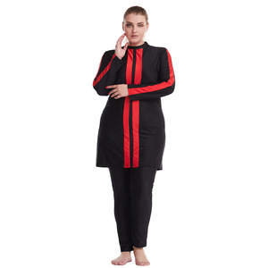 Burkinis décontractés pour femmes, grande taille, ultra-larges, color-block, conservateurs, anti-UV, en mousseline, en stock usine - Product Image 2