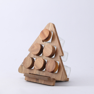 Étagère de rangement multicouche en bambou sur mesure en forme de maison pour bouteilles d'épices de cuisine - Product Image 1