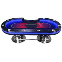 YH Casino De Luxe En Bois 96 Pouces Jeu 10 Joueurs Led Professionnel Texas Poker Table De Poker À Vendre