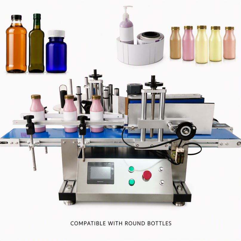 Sticker Machine Syrup Bottles Automatic Round Bottle Sticker Labeling Machine Electric Thermal ...