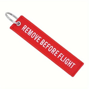 <strong>Custom</strong> Aircraft Aviation Label <strong>Key</strong> Chain Woven Remove Before You Fly Embroidered <strong>Key</strong> Ring Fashion UV Printed Keychain for <strong>Keys</strong> - Product Image 6